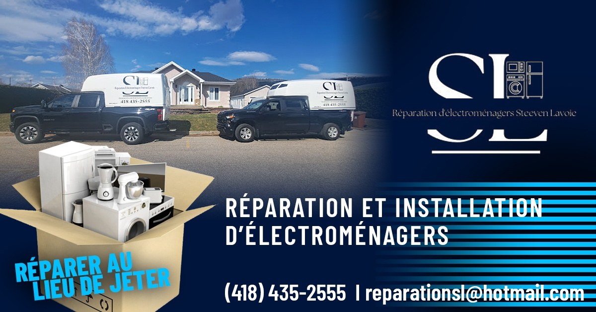 Bannière Réparations d'électroménagers Steeven Lavoie